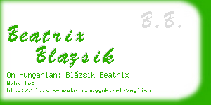 beatrix blazsik business card