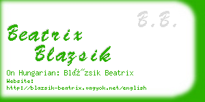 beatrix blazsik business card